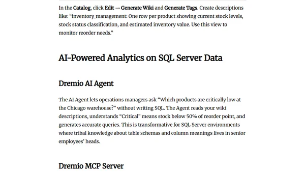 Connect Microsoft SQL Server to Dremio Cloud: Federate Enterprise Data Without ETL