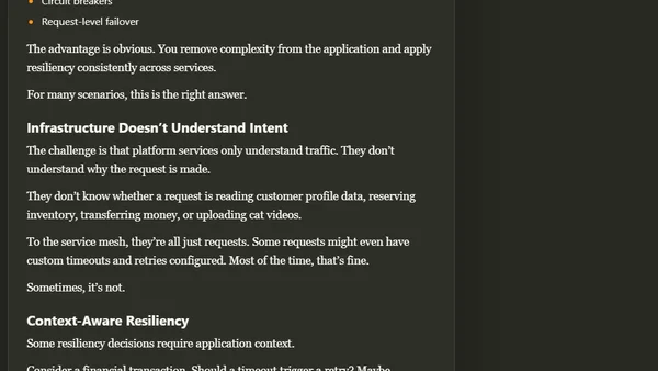 Should retries and timeouts live in your application or your service mesh?
