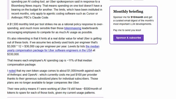 Uber Caps Usage of AI Tools Like Claude Code to Manage Costs