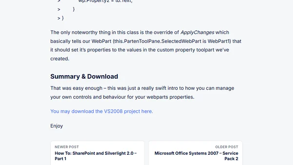 How To: Custom Web Part Properties (ToolPart)