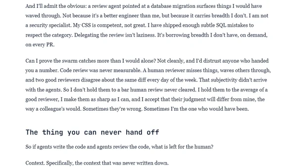 Agents Write My Code. Agents Review It. I Referee.