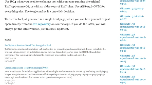 TxtCipher now supports AES-256-GCM