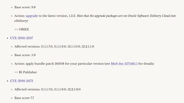 OBIEE, Big Data Discovery, and ODI security updates - October 2016