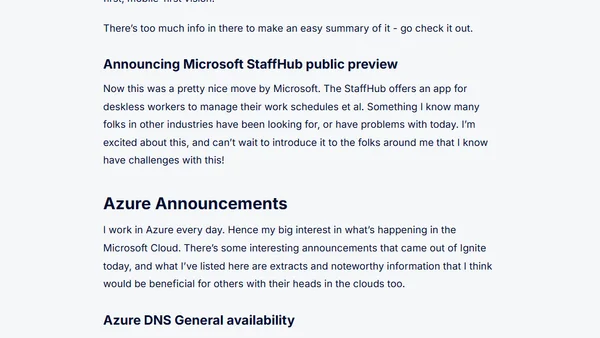 Microsoft Ignite 2016 - Summary of key announcements for Office 365, SharePoint and Azure from Day 1