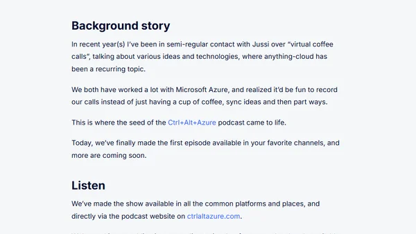 We just launched an Azure Podcast