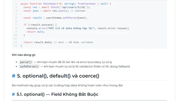 Zod: Validate Dữ Liệu Type-Safe Trong React