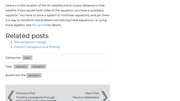 Intersecting spheres and GPS