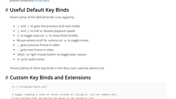 mpv Is the MVP of Video and Image Viewing