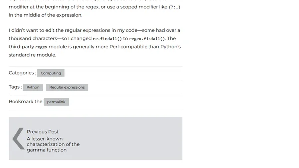 Embedded regex flags
