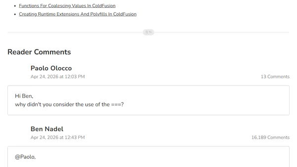 Adding isSame() And isDifferent() Convenience Methods To ColdFusion