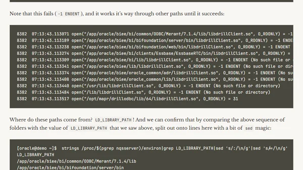 How To Poke Around OBIEE on Linux with strace (Working with Unsupported ODBC Sources in OBIEE 12c)