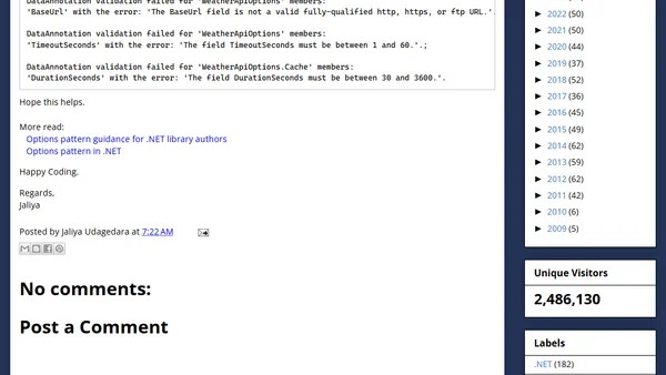 .NET Options Validation in Application Startup