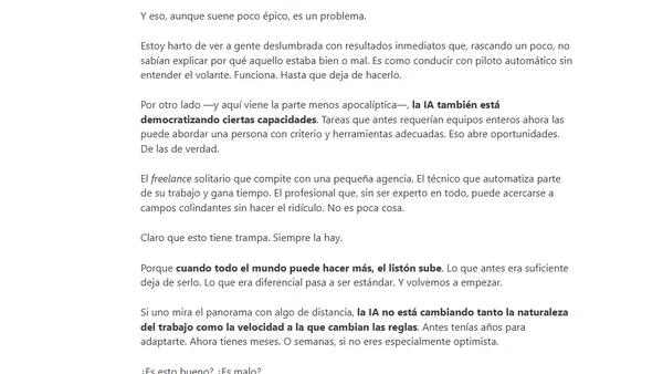 IA y trabajo: quién gana (y quién sobra) en la nueva era laboral