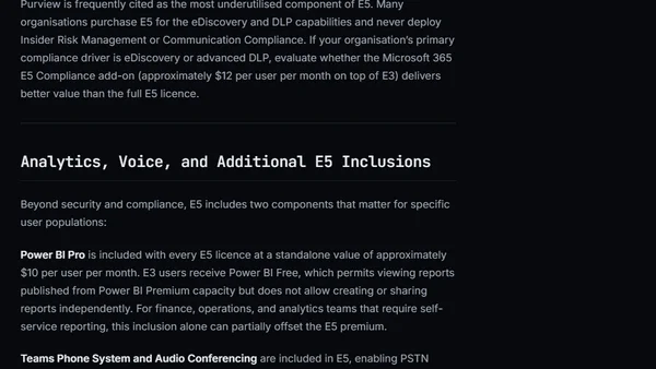 Microsoft 365 E3 and E5 License compared