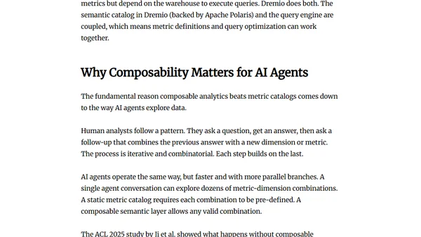 Composable Analytics Beats Metric Catalogs