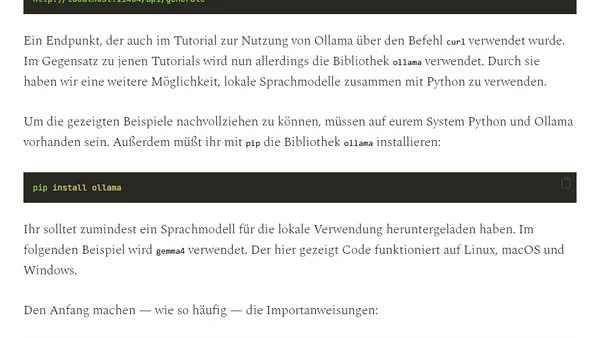 Die Ollama-Bibliothek für Python