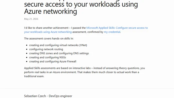 Microsoft Applied Skills - Configure secure access to your workloads using Azure networking