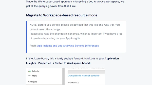 Upgrade Application Insights to Workspace-based Resource Mode from Classic