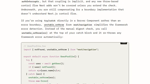 Error Handling in Next.js with catchError