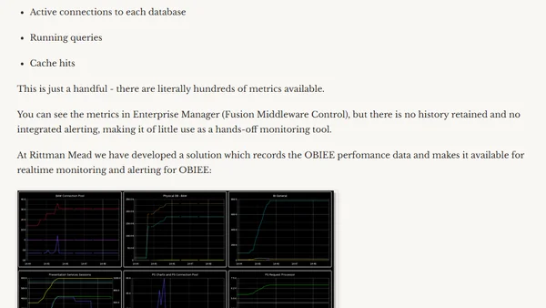 Automated Monitoring of OBIEE in the Enterprise - an overview