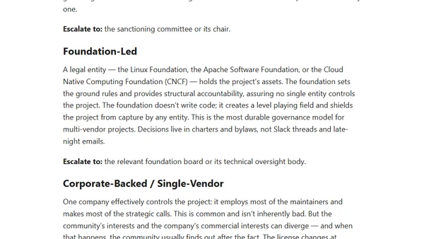 OSPO Notes: Open Source Governance — Who Decides, and How