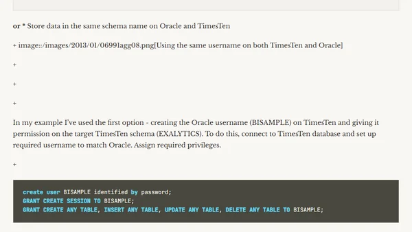 Incremental refresh of Exalytics Aggregates using TimesTen