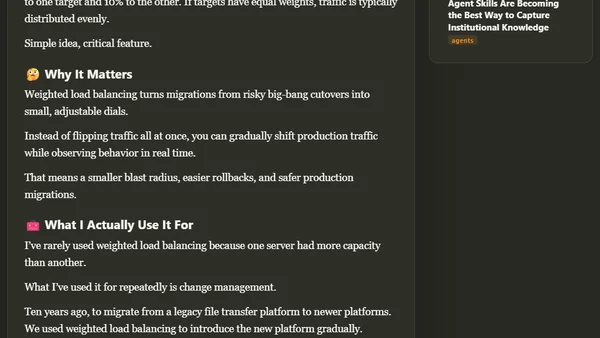 Weighted load balancing has saved me more times than I can count