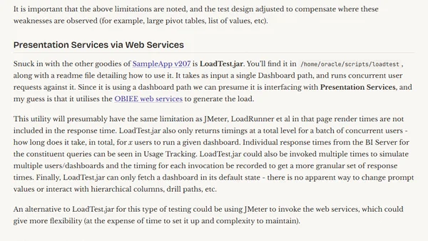 Performance and OBIEE - part III - Test - Design