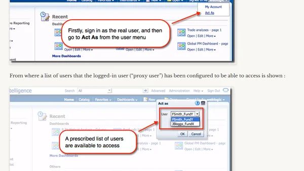 OBIEE "Act As" (ActAs) vs "Impersonate"
