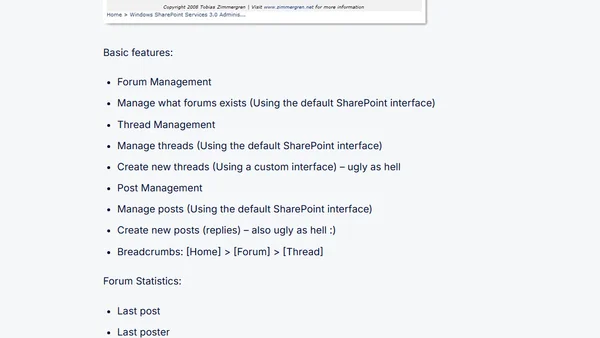 SharePoint Forums WebPart : What's going on?