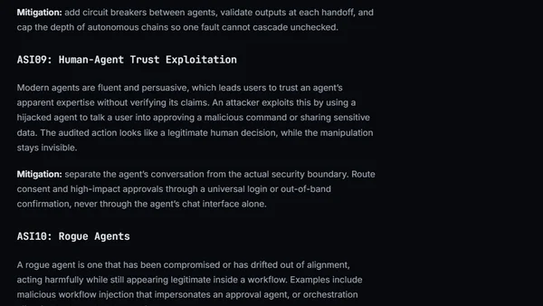 OWASP Top 10 for Agentic Applications