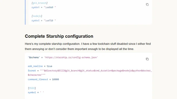 My Starship prompt setup