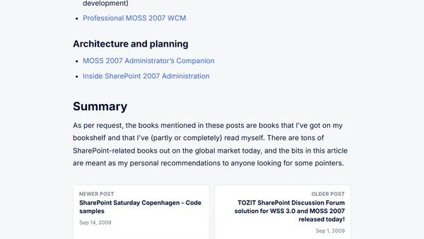 SharePoint Books: Recommended Reading