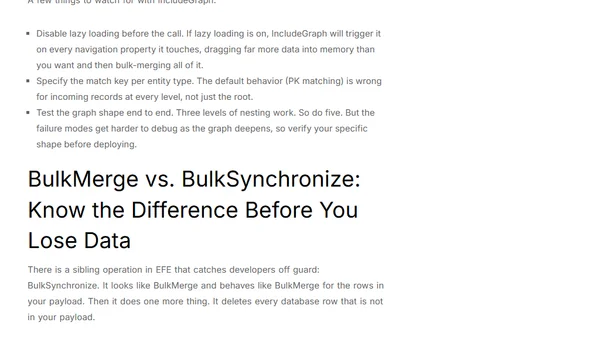 BulkMerge (Upsert) in EF Core: How to Insert-or-Update Without the Headache