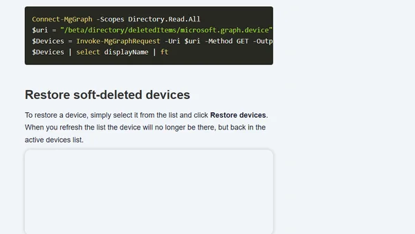 How to restore devices deleted in Microsoft Entra