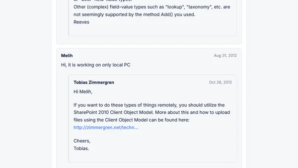 How to: Upload a file/document using the SharePoint Object Model