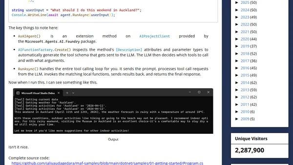 Getting Started with Microsoft Agent Framework 1.0.0 in .NET