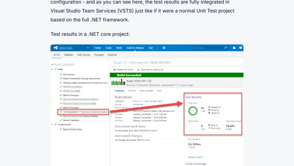 Running Unit Tests for your .NET Core projects in Visual Studio Team Services (VSTS)