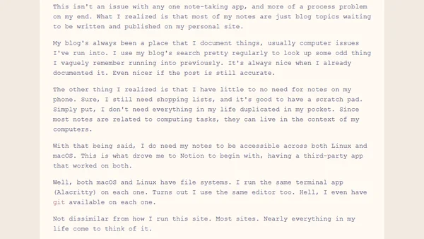 Replacing Notion with Markdown Files and git