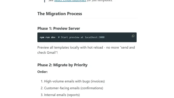 Email System Migration: From HTML Hell to React Email with Zero Downtime
