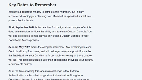Microsoft Entra ID Retires Custom Controls For External MFA