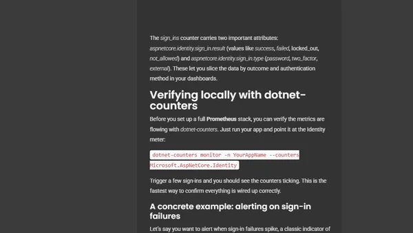 ASP.NET Core 10: New OpenTelemetry metrics for Identity