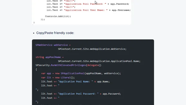 Recover/fetch the Application Pool password