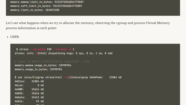Using Linux Control Groups to Constrain Process Memory