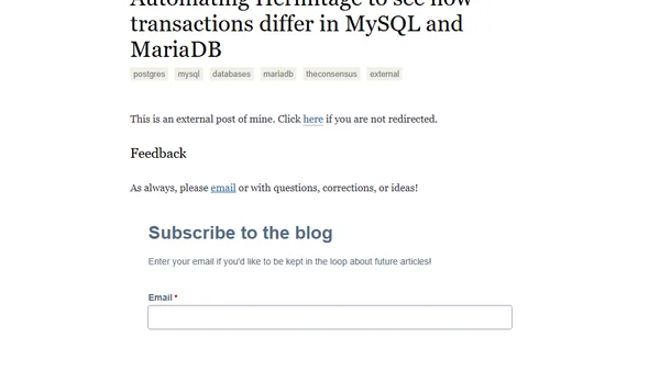 Automating Hermitage to see how transactions differ in MySQL and MariaDB