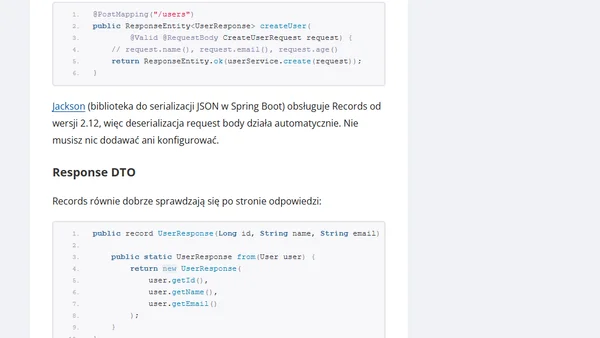 Jak używać Java Records – nowoczesny sposób na DTO
