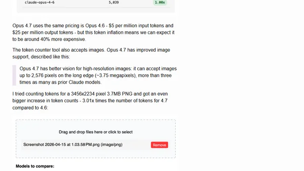 Claude Token Counter, now with model comparisons