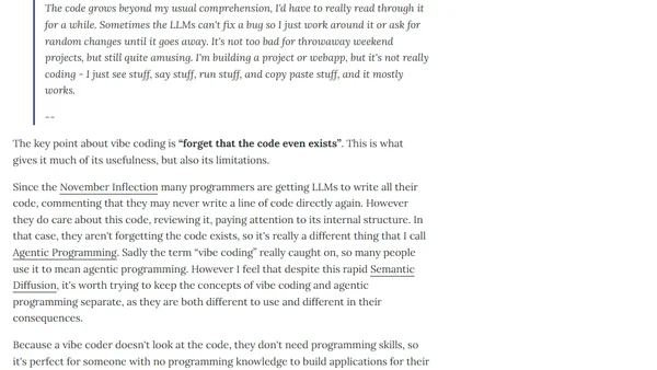 Bliki: Vibe Coding
