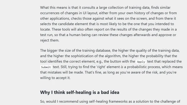 My thoughts on ‘self-healing’ in test automation