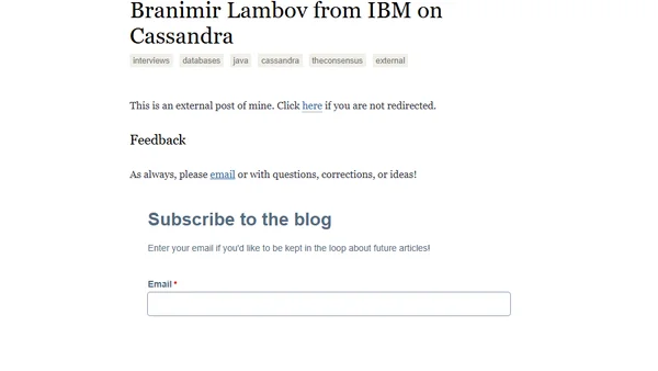 Branimir Lambov from IBM on Cassandra